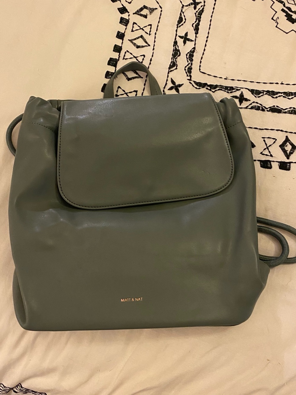 Matt & Nat Olive Green Vegan Leather Backpack